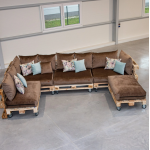 Paletové sedenie Golden Garden GG91/1 - Podsedáky a Vankúše "FIT IN" 120cm x 80cm x 15cm - penový granulát - capuccino